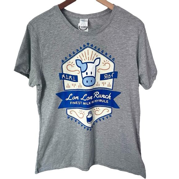 Zelda Tops - Nintendo Lon Lon Ranch Tee Shirt XL Gray Port & Company Official Licensed Zelda